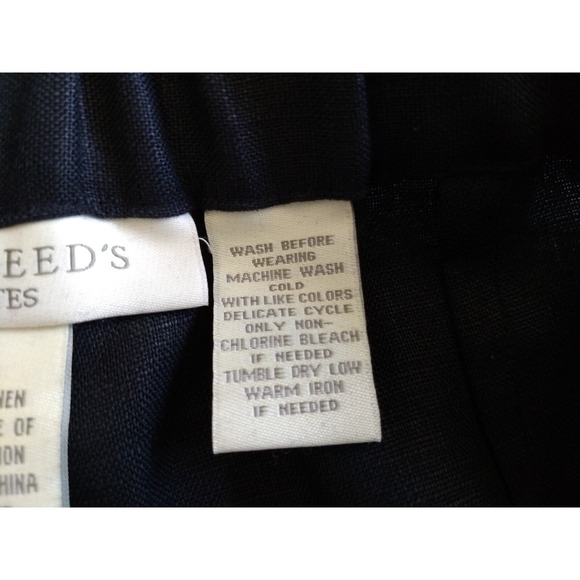 Appleseeds 100% Linen Cropped Pants Black Embroidered Dragonfly Women 6P Novelty - Picture 8 of 16